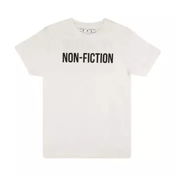 Off-White Тонкая футболка Nonfiction, белые мужские топы OMAA027E20JER0130110 L
