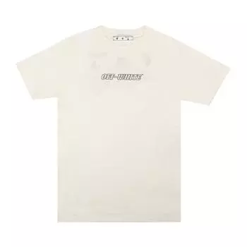 Off-White Тонкая футболка с принтом Pascal Белые мужские топы OMAA027R21JER0110131