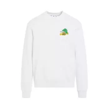 Off-White Тонкие белые/разноцветные мужские топы с круглым вырезом Brush Arrow OMBA057S23FLE0010184