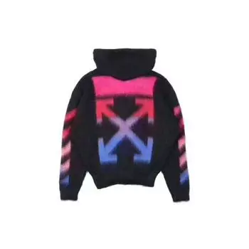 Off-White Трикотажные мужские топы на молнии с капюшоном из смеси нейлона, черные OMHA073E19B020241088 XS