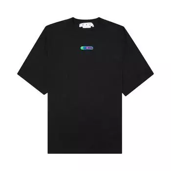 Off-White Weed Arrows Over Skate футболка с короткими рукавами, черные/зеленые мужские топы OMAA120S22JER0021055