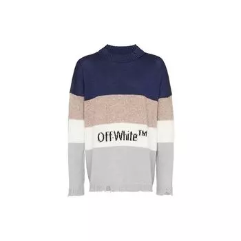 Off-White Wool Striped Sweater Multicolor Men Tops Multi-Color OMHE016E19E370323010