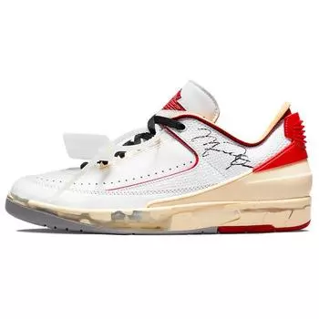 Off-White x Air Jordan 2 Retro Low SP Белые университетские красные кроссовки унисекс Черные DJ4375-106 38