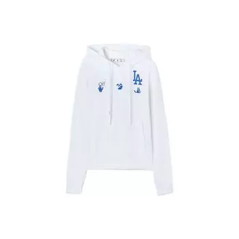 Off-White x MLB Los Angeles Dodgers Толстовка с капюшоном кремового/синего цвета Мужские топы OMBB034G21FLE0076145 M