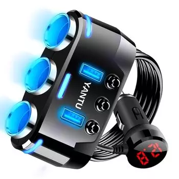 Offeree Cigarette 3 set to Extended to Quick Wiring Auto Recovery Fuse Cigarette Additional 2 USB Maximum Current Fast Car Compatible with Equip