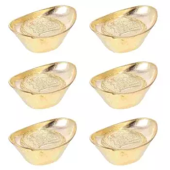 Office Adornment Miniture Decoration Ingot Ornament The Gift Simulation Craft Golden Retriever Copper Wealth Ingots 3X2X1.2CM золотистый