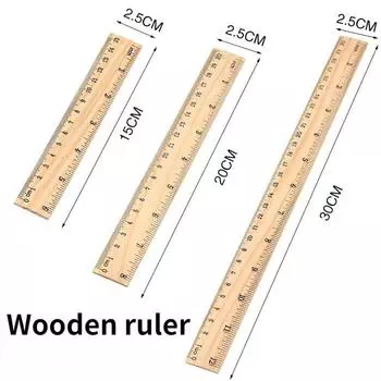 Office Children Teacher 15/20/30cm Student Drawing Rulers Rulers Straight Rulers Wooden Rulers 15cm
