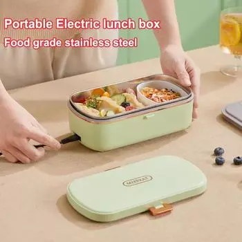 Office Electric Lunch Box Thermal Lunch Boxes Portable Lunch Boxes Water Free Heating Bento Box Stainless Steel Food Warmer