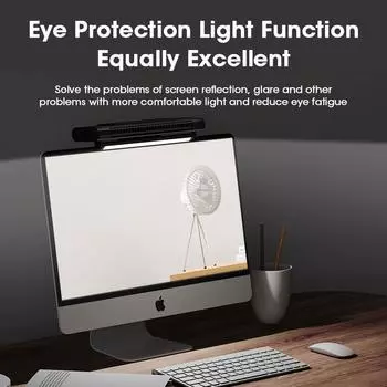 Office Fan Computer Screen Hanging Fan Computer Eye Protection Lamp Infinitely Adjustable Wind Adjustable Angle Home Study Fan