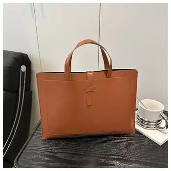 Office File Tote Bag PU Leather Laptop Handbag Fashion Briefcase Men Women