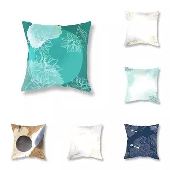Office Living Room Home Pillowcase Simple Plant Flower Pillowcase Car Ornaments 40x40cm