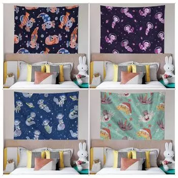 Гобелен для гостиной в офисе, милый гобелен с изображением мультфильма «Нитон», настенный гобелен для украшения дома 100x75cm