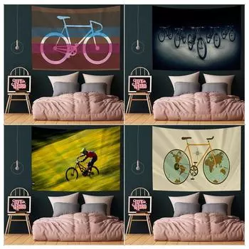 Office Living Room Tapestry Mountain Bike Printed Tapestry Home Wall Decoration Tapestry 100x75cm