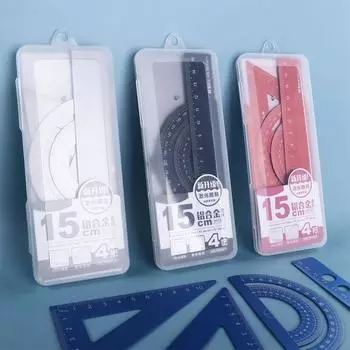 Office Measurement Aluminium Ruler Set Drafting Supplies Metal Rulers Examination Stationery silver