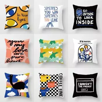 Office Sofa Cushion Cover Abstract Simple Digital Printed Pillow Cover Luxury Home Decor Cushion Cover 40x40cm