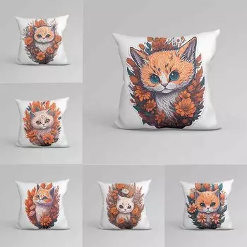 Office Sofa Cushion Cover Cute Cartoon Animal Pillow Cover Luxury Home Decor Cushion Cover 40x40cm