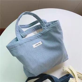 Office Worker Sundries Handbag Small Size Commute Style Strong and Durable Small Satchel Artsy Niche Style Portable Bag for Going out Light Blue