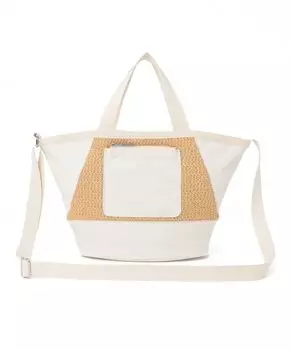 Official Tote Bag RAFFIA CONV Meringue Raffia [LeSportsac] TOTE/1401 Women s