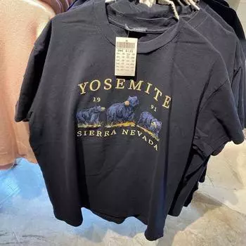 Official Website Three Bears Embroider T-shirt Female Summer Casual Loose round Neck Pure Cotton Easiest for Match Figure Flattering Short Sleeve Top Dark navy blue All yards