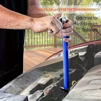 Offset Extension Wrench Ratchet Wrench Wrench With 1/2 , 1/4 And 3/8 Square Drive Adapters Zero Degree Tool For Car Amagi