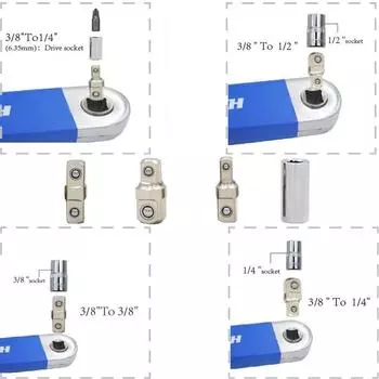 Offset Extension Wrench With Drive Adapters Professional Sturdy Wrench For Small Place Using