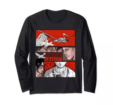Официальная футболка Attack on Titan Battle of Heaven and Earth 1 с длинным рукавом [2nd Goods] чёрный