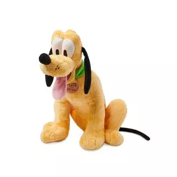 Официальная мягкая игрушка Disney Store Pluto для детей среднего размера. Милый персонаж с пушистой текстурой и вышитыми деталями. Висячие ушки и язык. Подходит для