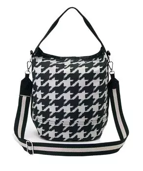 Официальная сумка через плечо CONVERTIBLE BUCKET Houndstooth [LeSportsac] BAG/1540 Женская черная/бежевая