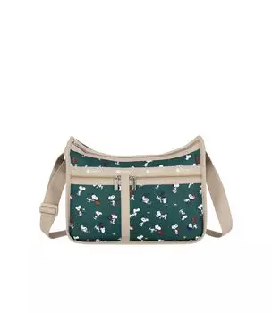 Официальная сумка через плечо DELUXE EVERYDAY Snoopy and Woodstock Green [LeSportsac] BAG/7507 Женская