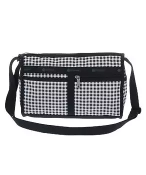 Официальная сумка через плечо DELUXE SHOULDER Gingham Check Noir [LeSportsac] SATCHEL/7519 Женская