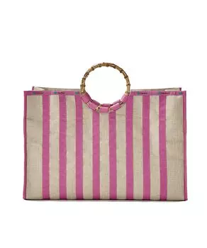 Официальная сумка LG BAMBOO BOOK Raffia Stripe Flamingo [LeSportsac] TOTE/1484 Женская