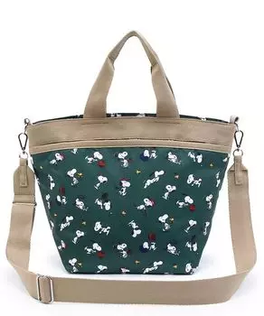 Официальная сумка-тоут BUCKET Snoopy and Woodstock Green [LeSportsac] TOTE/1116 Женская