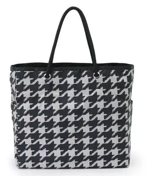 Официальная сумка-тоут LARGE 2 WAY 2 Way Houndstooth [LeSportsac] TOTE/1113 Женская черная/бежевая