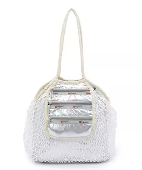 Официальная сумка-тоут MED NET TOTE Fishnet Silver Foil [LeSportsac] BAG/1572 Женская