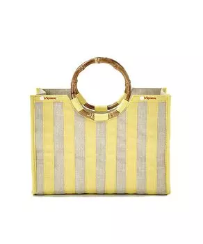 Официальная сумка-тоут SM BAMBOO BOOK Raffia Stripe Lemon [LeSportsac] TOTE/1483 Женская