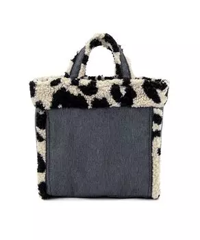 Официальная сумка-тоут SMALL TWO WAY DENIM Black Sherpa [LeSportsac] TOTE/1559 Женская джинсовая/леопардовая