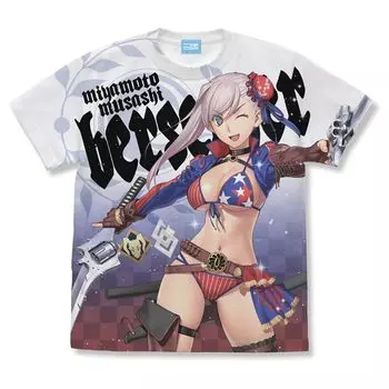 [Официально] 2D Cospa BerserkerMiyamoto Musashi Full Graphic T-shirt WHITE XL Size