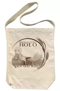 [Официально] 2D Cospa TV Аниме Волчица и пряности ТОРГОВЕЦ ВСТРЕЧАЕТ МУДРОГО ВОЛКА Холо сумка через плечо НАТУРАЛЬНЫЙ