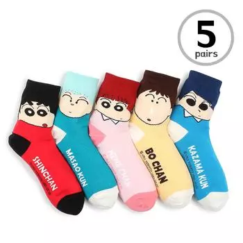Официально лицензированные носки для экипажа Crayon Shin Chan (5 пар) EE15 22 cm - 25 cm