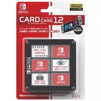 Официально лицензированный чехол для хранения игровых карт для Nintendo Switch Case 12 для Nintendo SWITCH [Продукт Nintendo] Карта (черный) -ВЫКЛЮЧАТЕЛЬ-