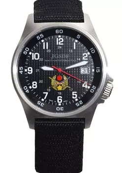 Официальные часы Kentex JSDF, эмблема Сакурато, черный нейлоновый ремень