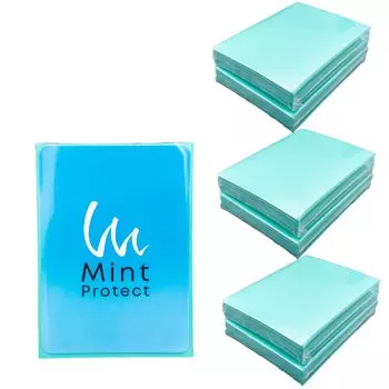 Официальные гладкие рукава Mint Protect, стандартный размер, тисненые рукава Pokeka [300 шт.] (бирюзовый)