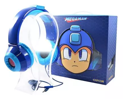 Официальные наушники Capcom Overseas EDITION Mega Man HD LED Mega Man LIMITED Headphones [продукт] синий