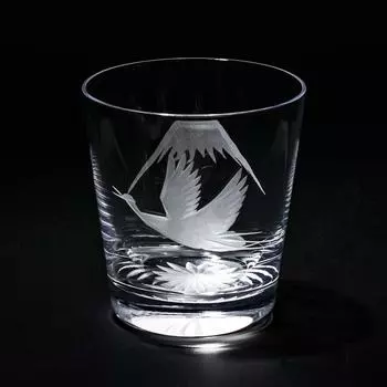 [Официальные прямые продажи Taimuro Kobo] Edo Kiriko Mt.Fuji Crane Old Glass TB0036-32 Поставляется в подарочной коробке Сделано в Японии