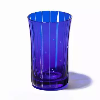 [Официальные прямые продажи Taimuro Kobo] Полосатый стакан Edo Kiriko Tachiboshi (Рури) TB99319B в деревянной коробке Сделано в Японии