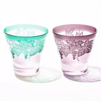 [Официальные прямые продажи Taimuro Kobo] Скульптура «Мечта», узор в виде виноградной лозы, старинное стекло с высоким основанием, пара TB3067/3467, в коробке, сделано в Японии