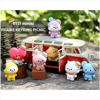 Официальный аутентичный товар BTS BT21, брелок для ключей, версия для пикника RJ