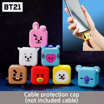 Официальный BTS BT21 {iPhone 8-контактный/Galaxy Type-C/USB-C}Защитный колпачок для кабеля Держатель кабеля KOYA
