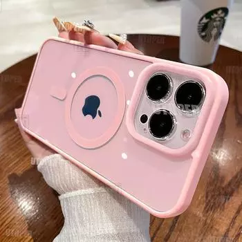 Официальный чехол для iPhone 16 серии, новый чехол для iPhone 16, 15, 14, 13, 12, 11 Pro Max Plus, Magsafe, магнитный, прозрачный, защитный, акриловый, твердый чехол For iPhone 16Pro Max темно-фиолетового