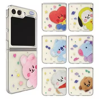 Официальный чехол для телефона BT21 GALAXY Z FLIP 5, аутентичный прозрачный тонкий корпус